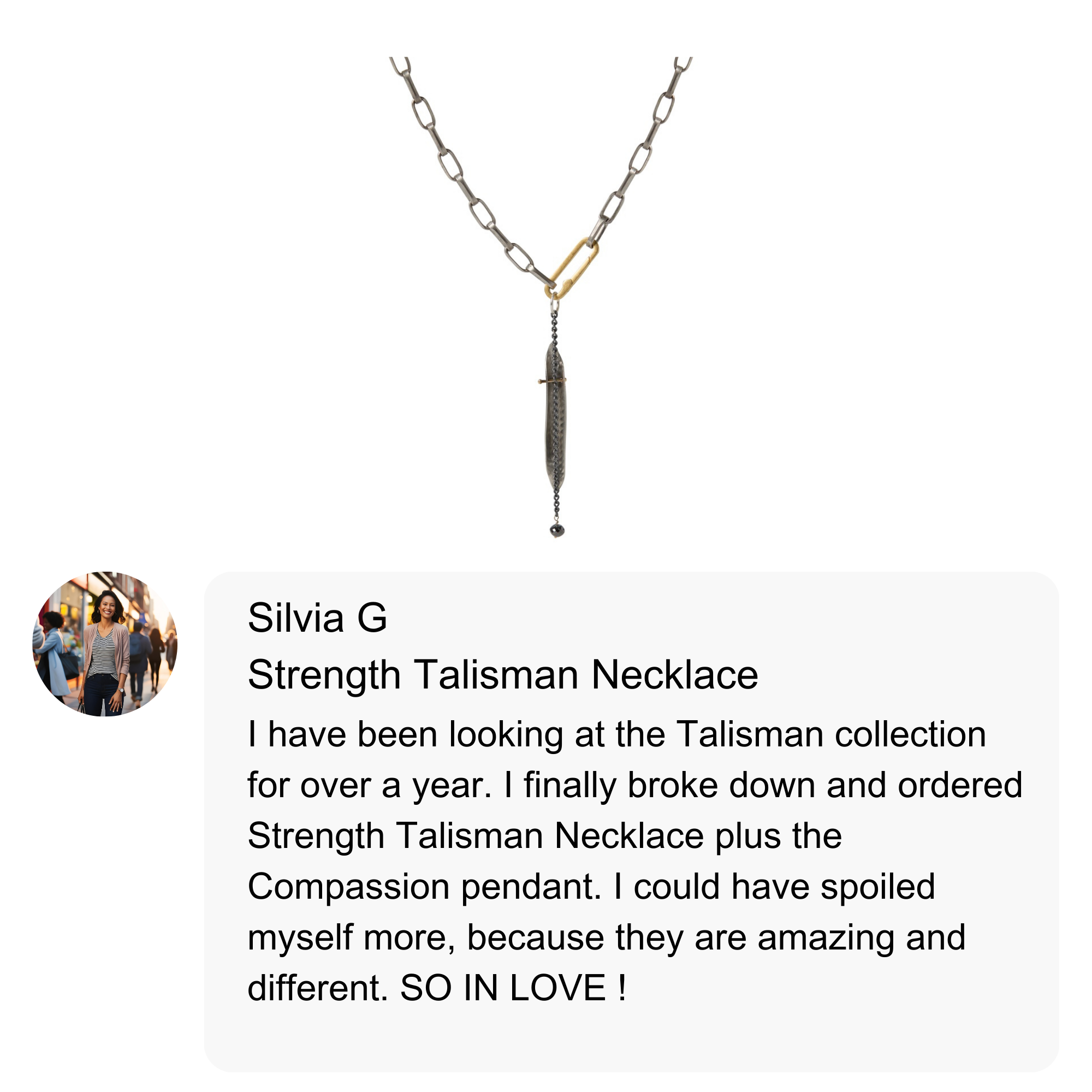Customer review of Strength Talisman Necklace with Black Diamond
