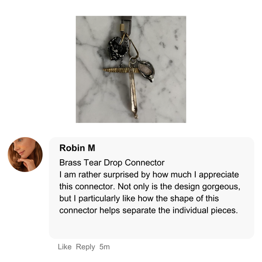 Tear Drop Connector in Silver