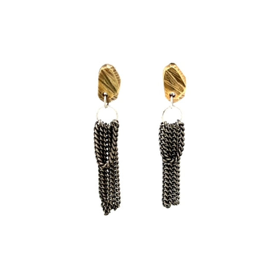 Experience the gentle allure of Whidbey Island's hidden waterfalls with our Cascade Studs. They capture the essence of water's delicate journey from stone to sea, embodying the island's secret, shimmering cascades.
Each stud features a small, intricately textured piece that evokes the rugged beauty of Whidbey's rocky outcrops. The surface mirrors the weathered stones shaped by centuries of flowing water and catches the light much like sunlight playing on rippled water, adding a subtle sparkle.