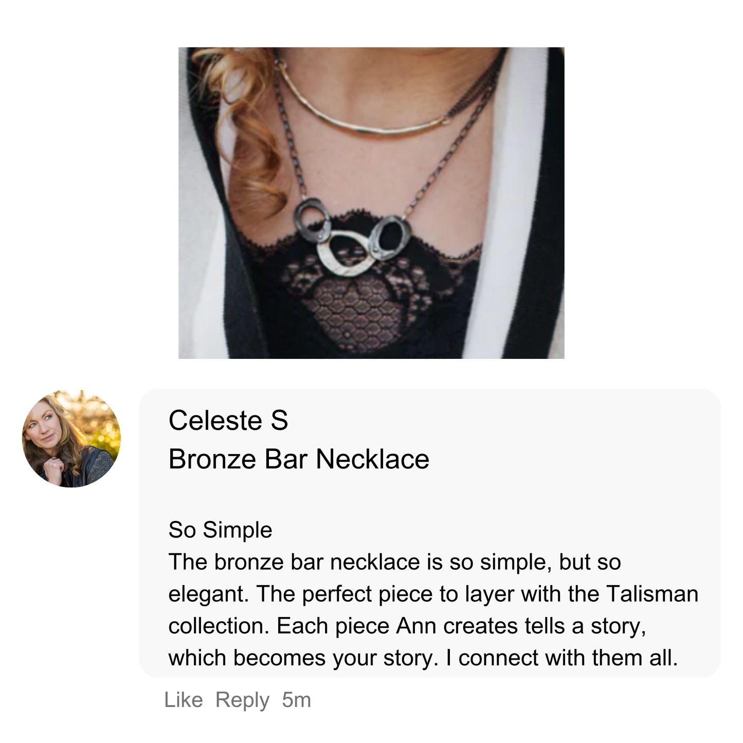 Bar Necklace in Bronze