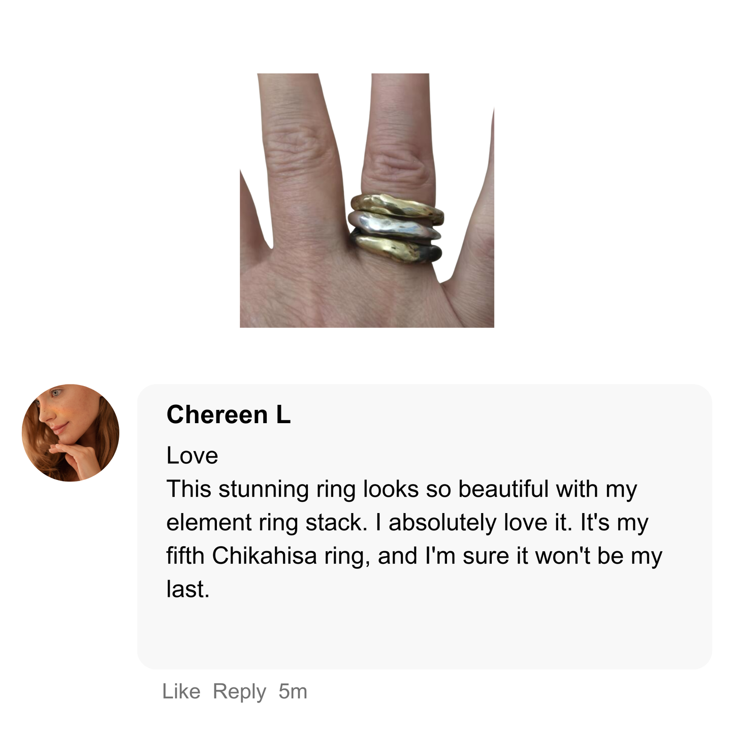 Element Ring in Oxidized Silver with 18k Gold Accents