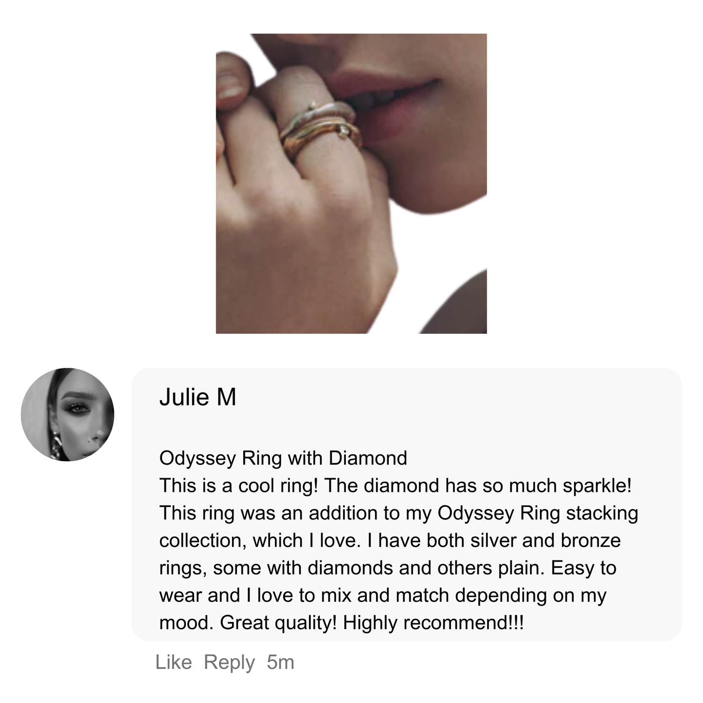 Odyssey Ring in Silver with White Diamond