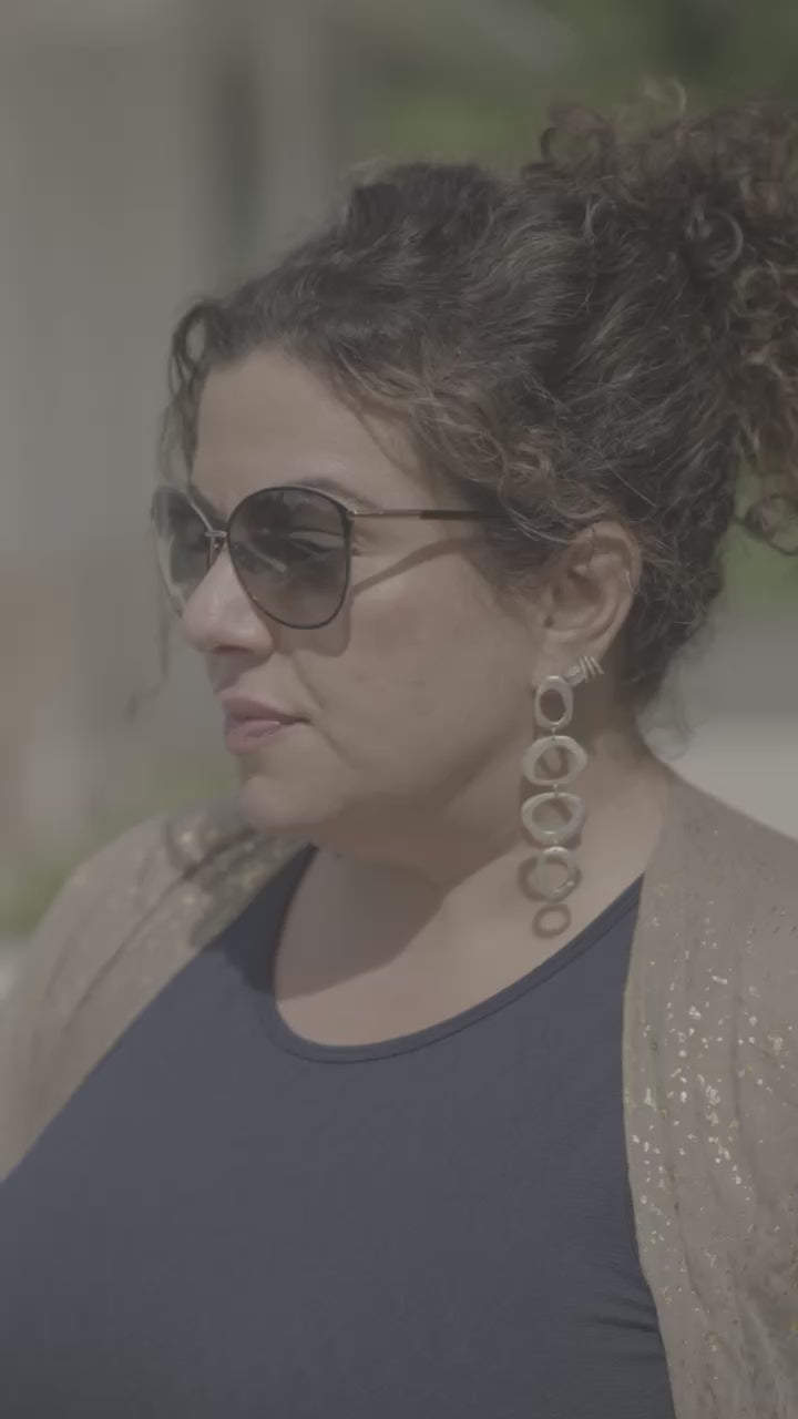 Video of person wearing Mystic Statement Drop Earrings