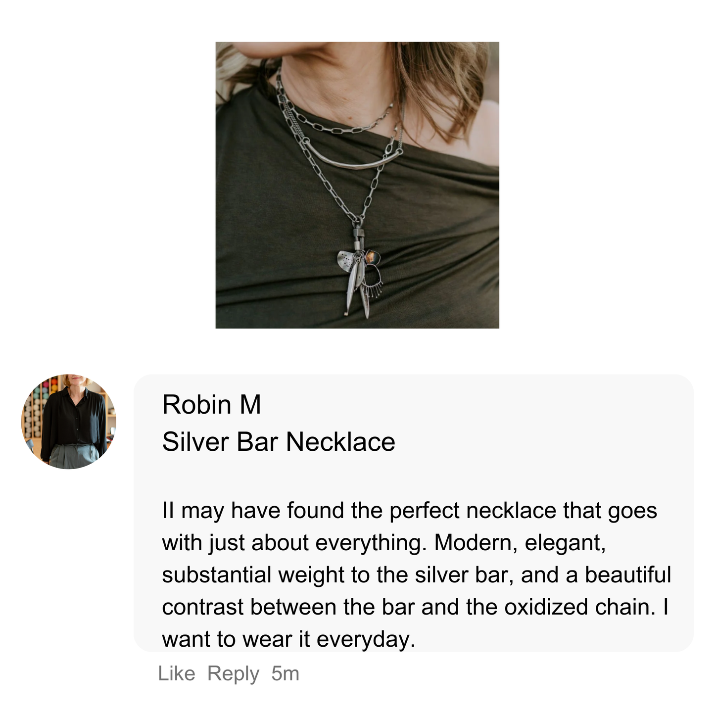 Bar Necklace in Silver