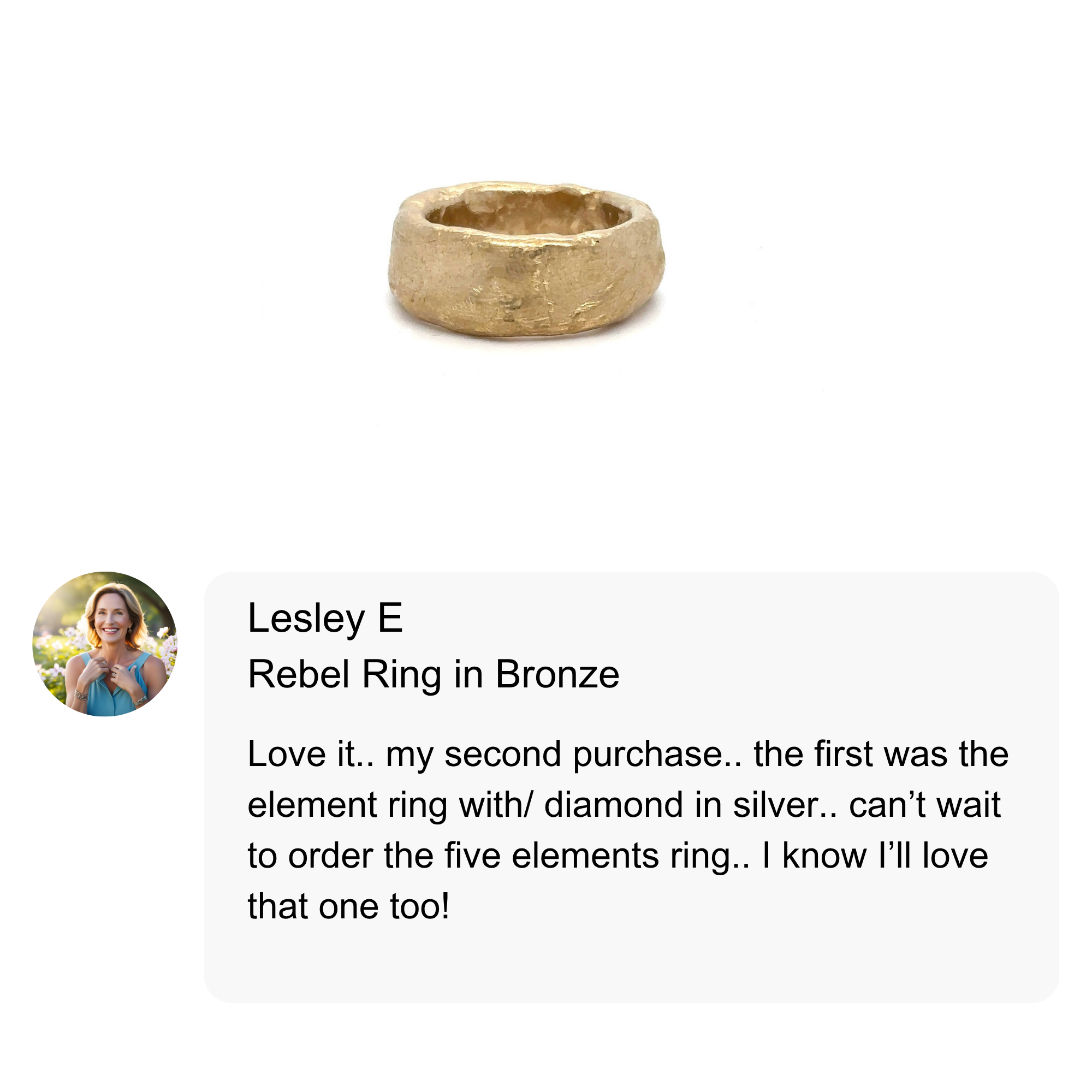 Customer review of Rebel Ring in Bronze