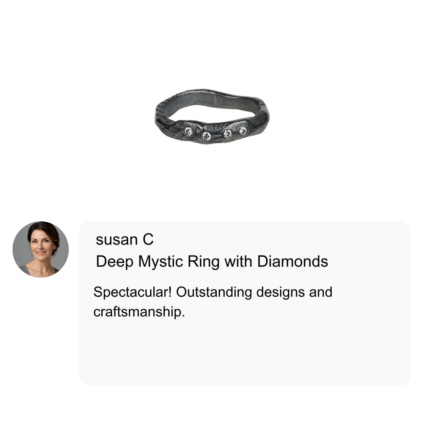 Deep Mystic Ring with Diamonds