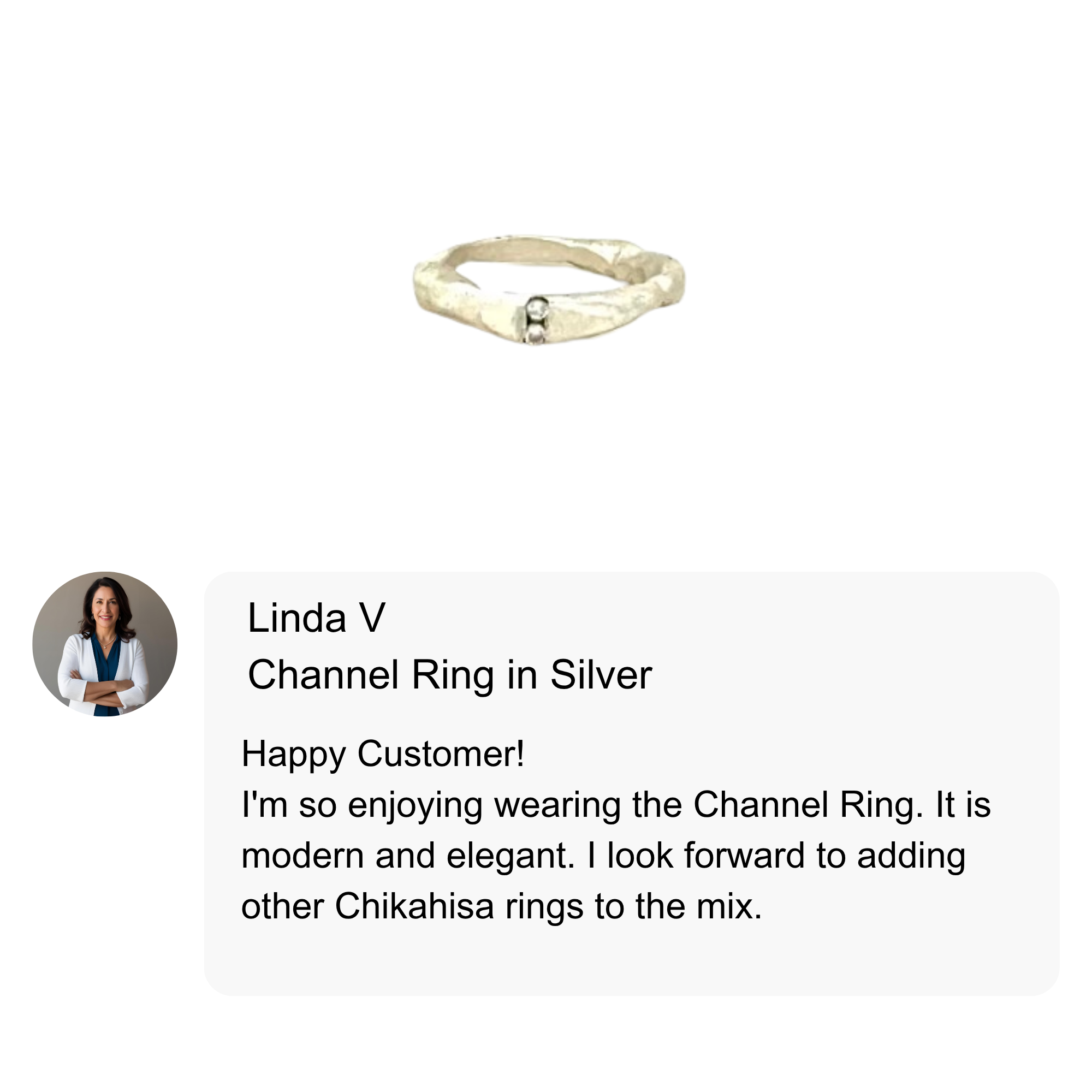 Customer review of the Channel Ring in Silver