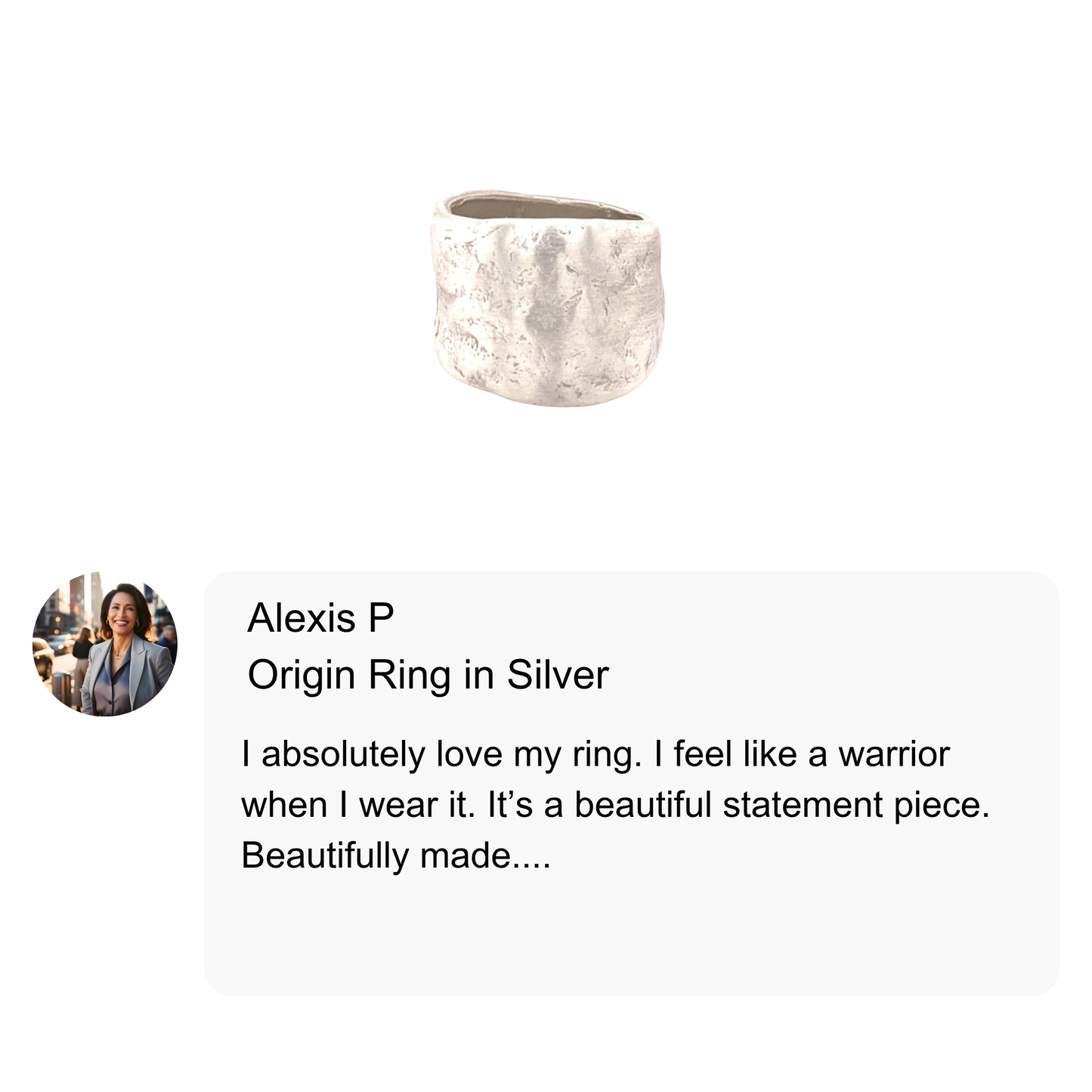 Customer Review of Origin Ring in Silver