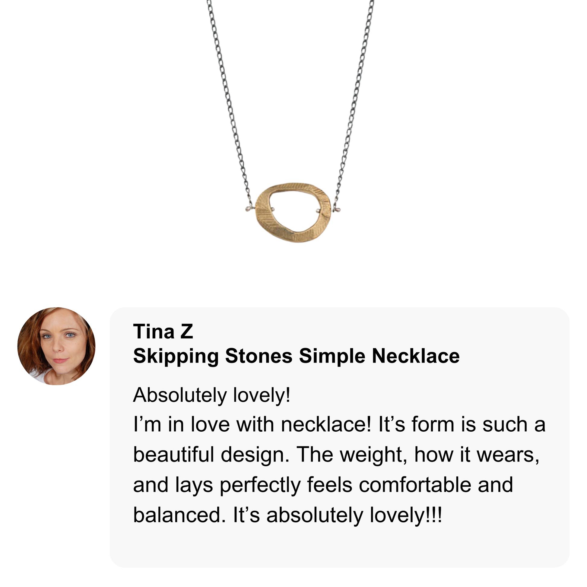 Customer Review of Skipping Stones Simple Necklace in Bronze