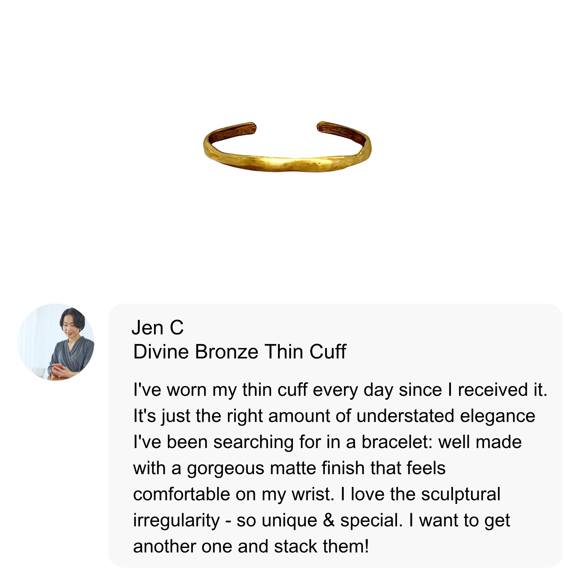 Customer Review of Divine Bronze Thin Cuff