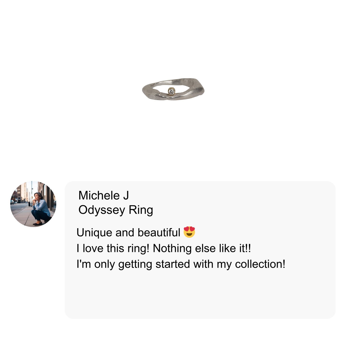 Odyssey Ring in Silver with White Diamond