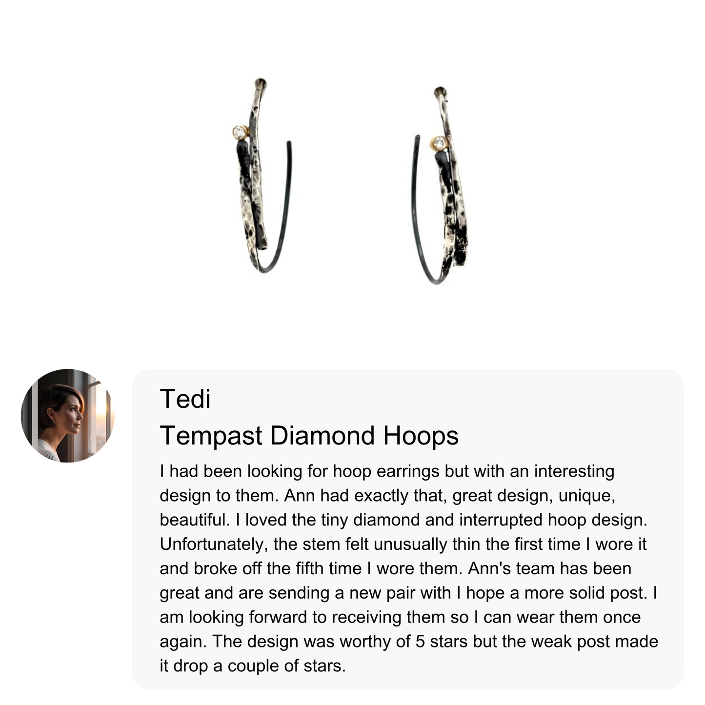 Customer Review of the Tempest Hoop Earrings