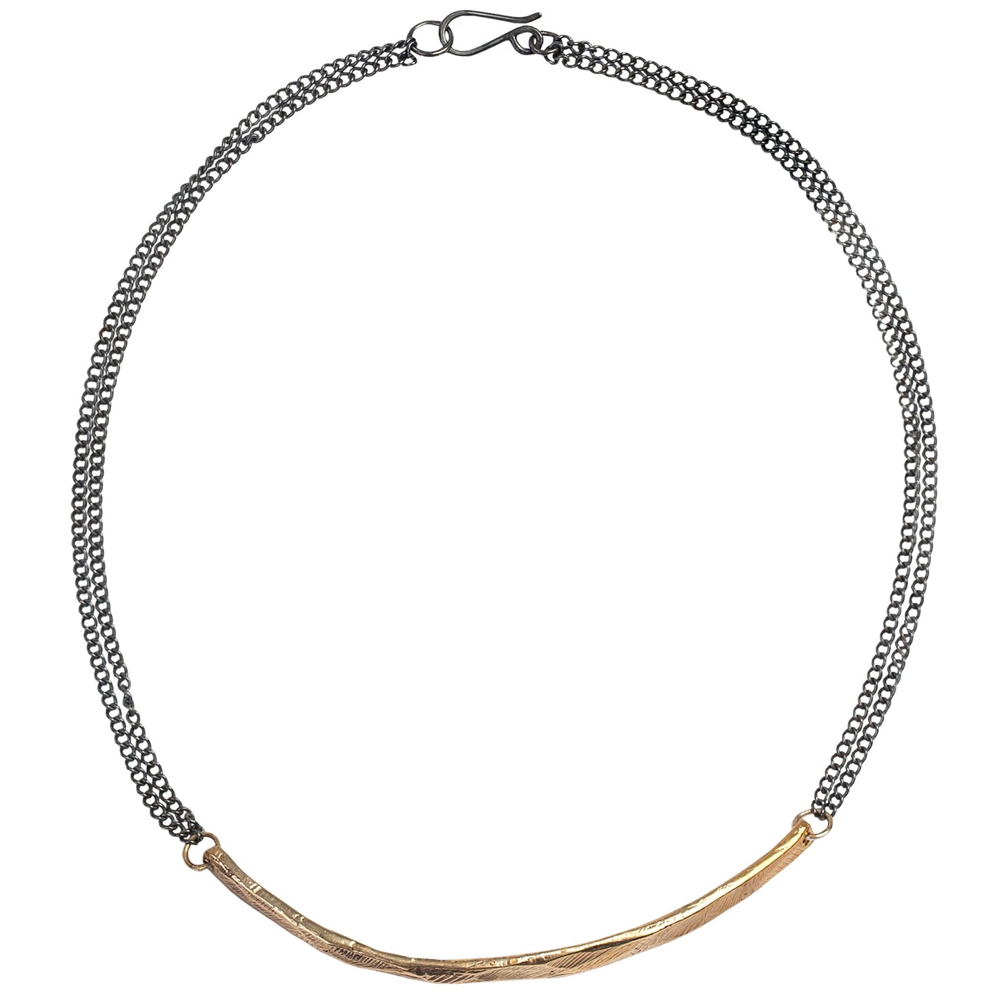 bronze necklace on a white background