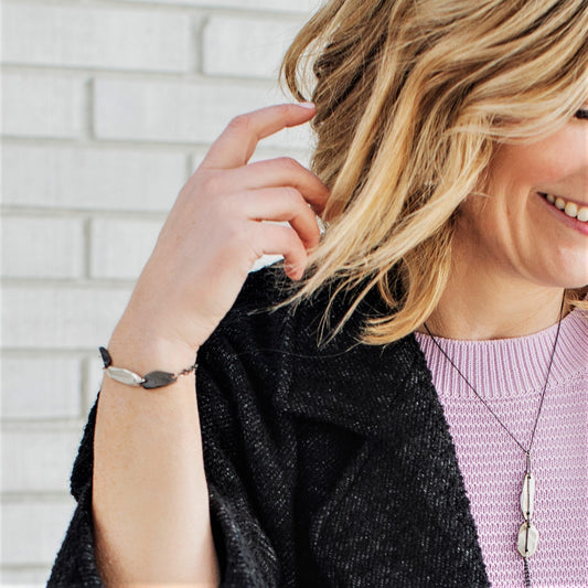 Mixed Metal Bracelet in Silver on Model