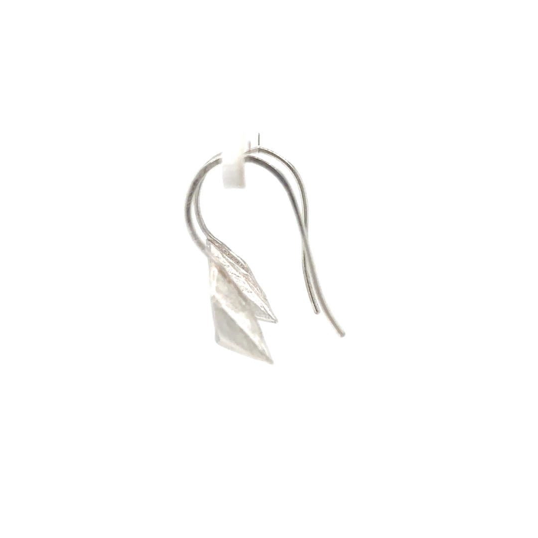 Echo Earrings in Silver Side View 2