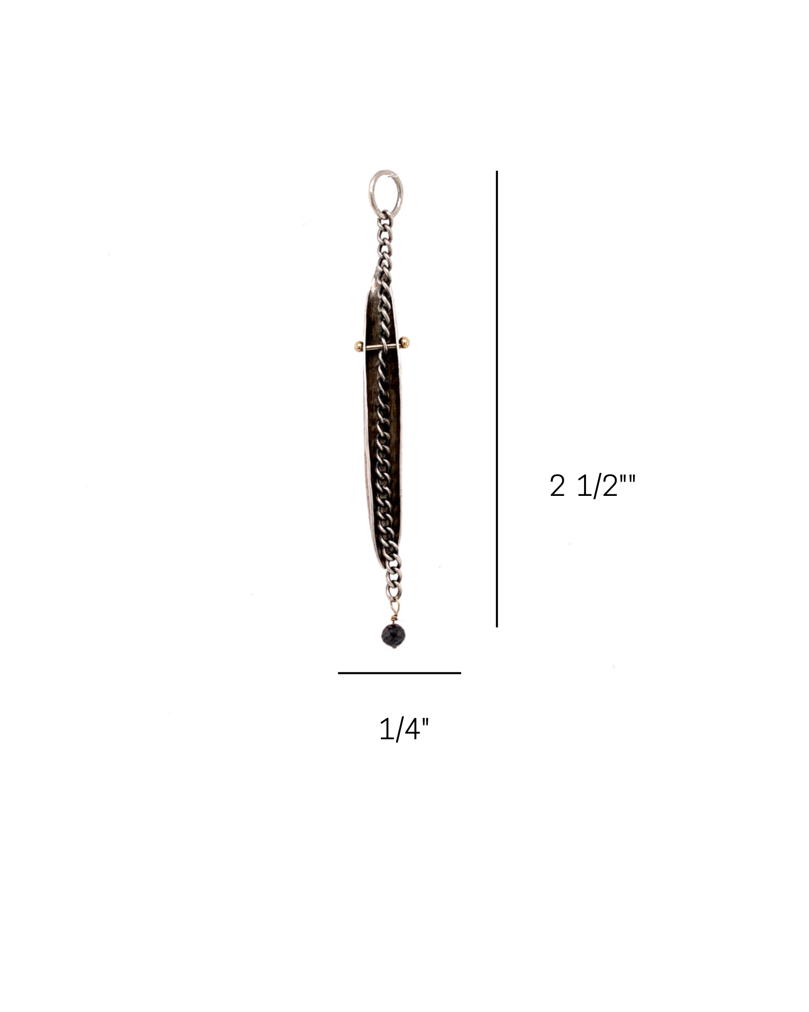 Strength Talisman Pendant with Black Diamond measurements