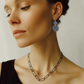 Oxidized Paperclip Chain with 14k Gold Accents