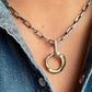 Oxidized Silver Chain with Silver Paper Clip Connector