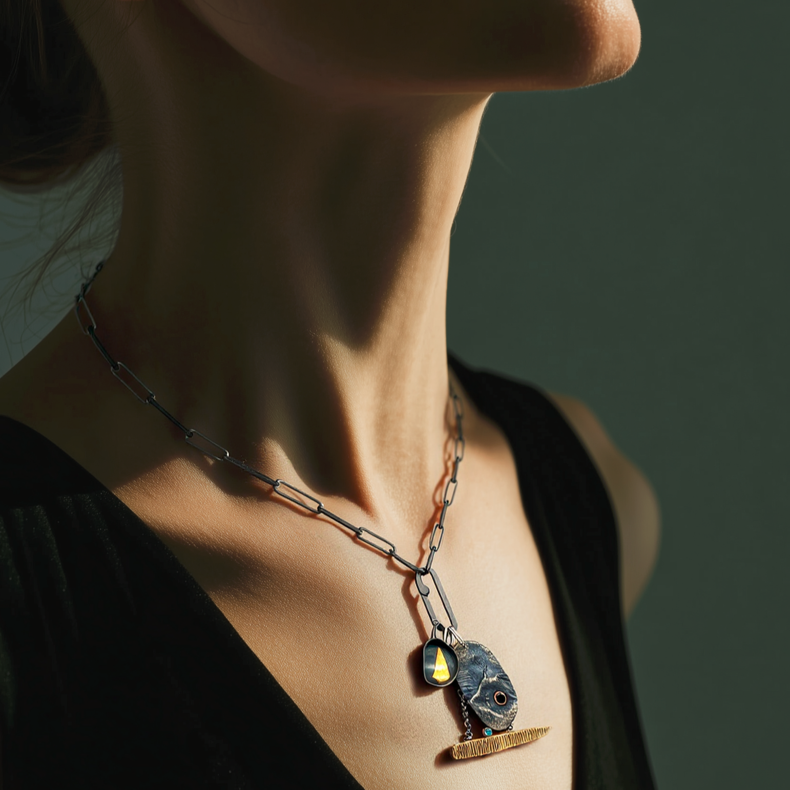 Necklace featuring the Hope, Balance, and Truth Talisman Pendants