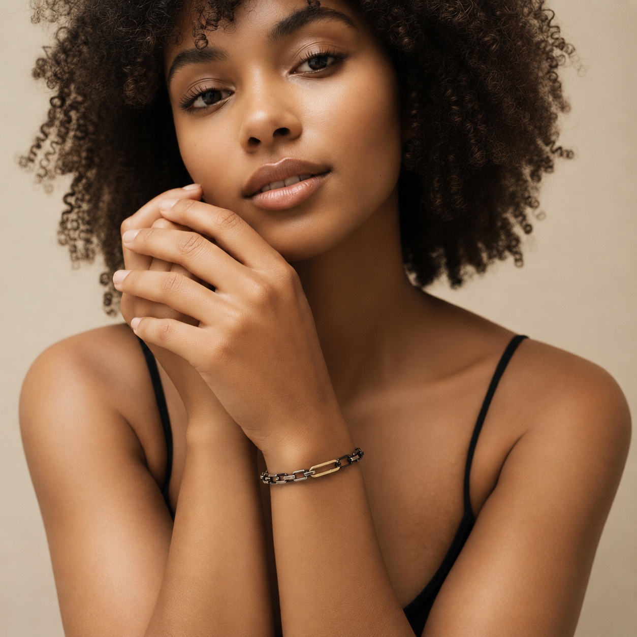 Link Bracelet seen on female model