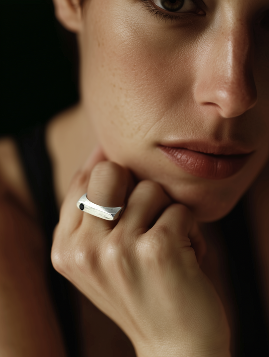 Lunar Eclipse Ring in Silver