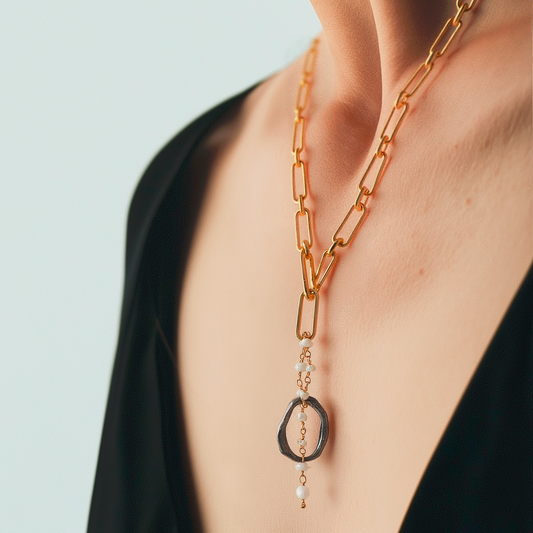 Celestial Orbit necklace on Model 