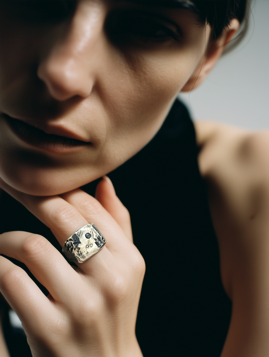 Stargazer Signet Ring in Silver