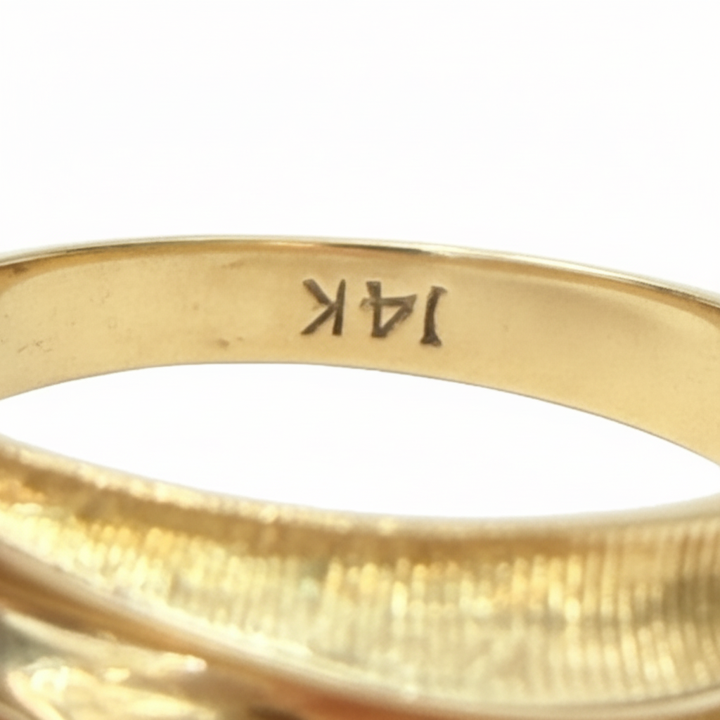 Gold marking on the Blue Star Sapphire Ring from the Chikahisa Ancestor Collection 