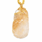 Close up of Citrine Pendant on Citrine and Gold Necklace from Chikahisa Ancestor Collection