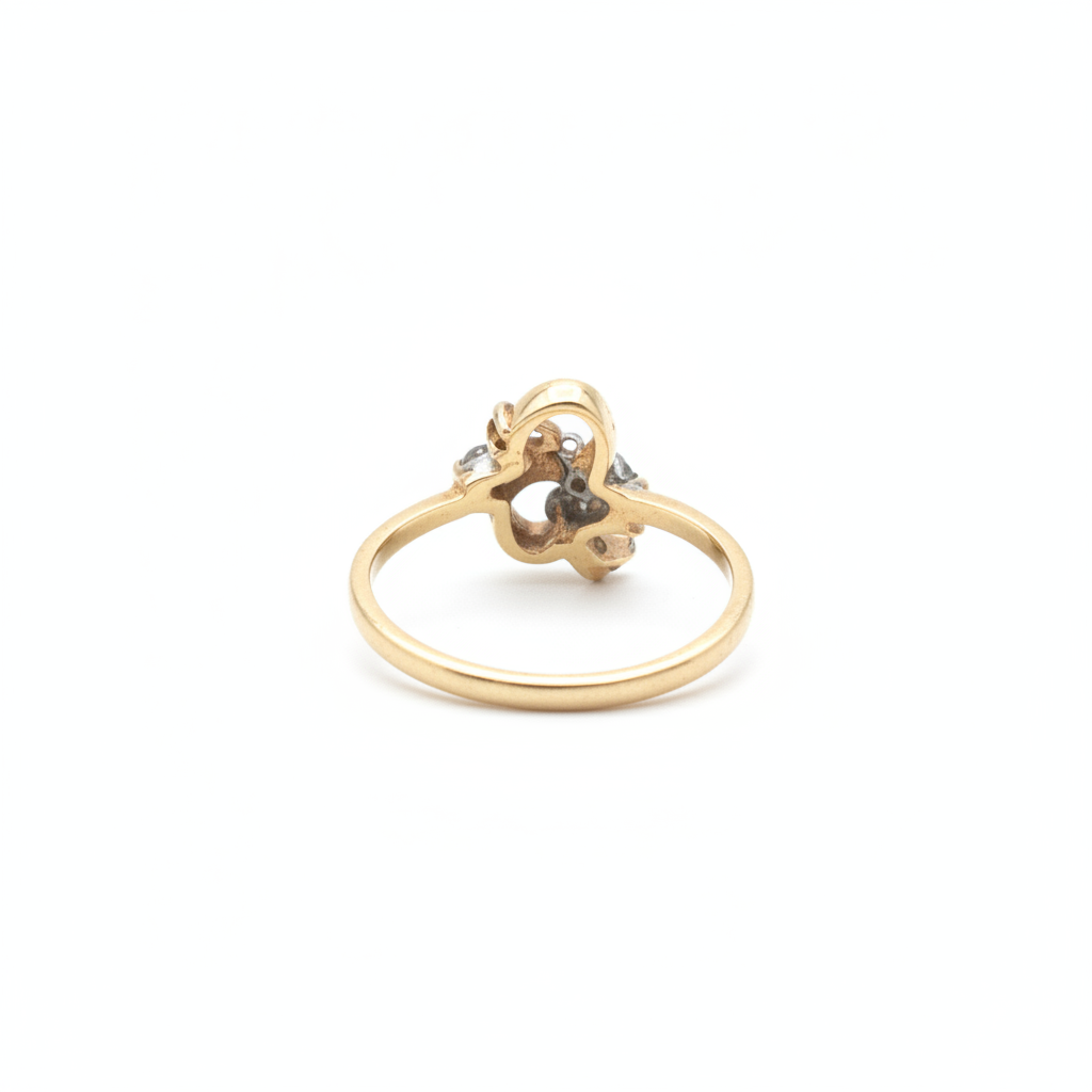 Back side of the diamond and ruby ring from the Chikahisa Ancestor Collection 