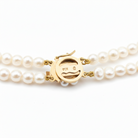 Close up of the clasp (back view) on the Double Strand Pearl Necklace from the Chikahisa Ancestor Collection 