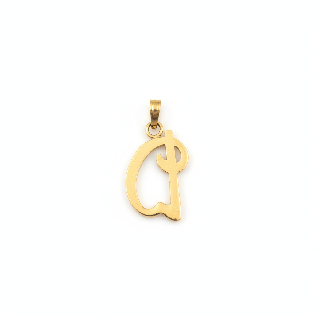 Back side of the Gold "D" Initial Pendant from the Chikahisa Ancestor Collection 