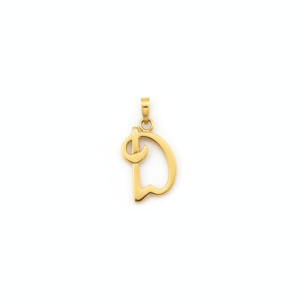 Gold "D" Initial Pendant from the Chikahisa Ancestor Collection 