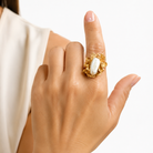 Freshwater Pearl Ring on hand  from Chikahisa Ancestor Collection 