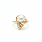 Pearl and solo diamond ring from the Chikahisa Ancestor Collection 