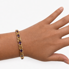 Amethyst and Gold Bracelet from the Chikahisa Ancestor Collection on a person