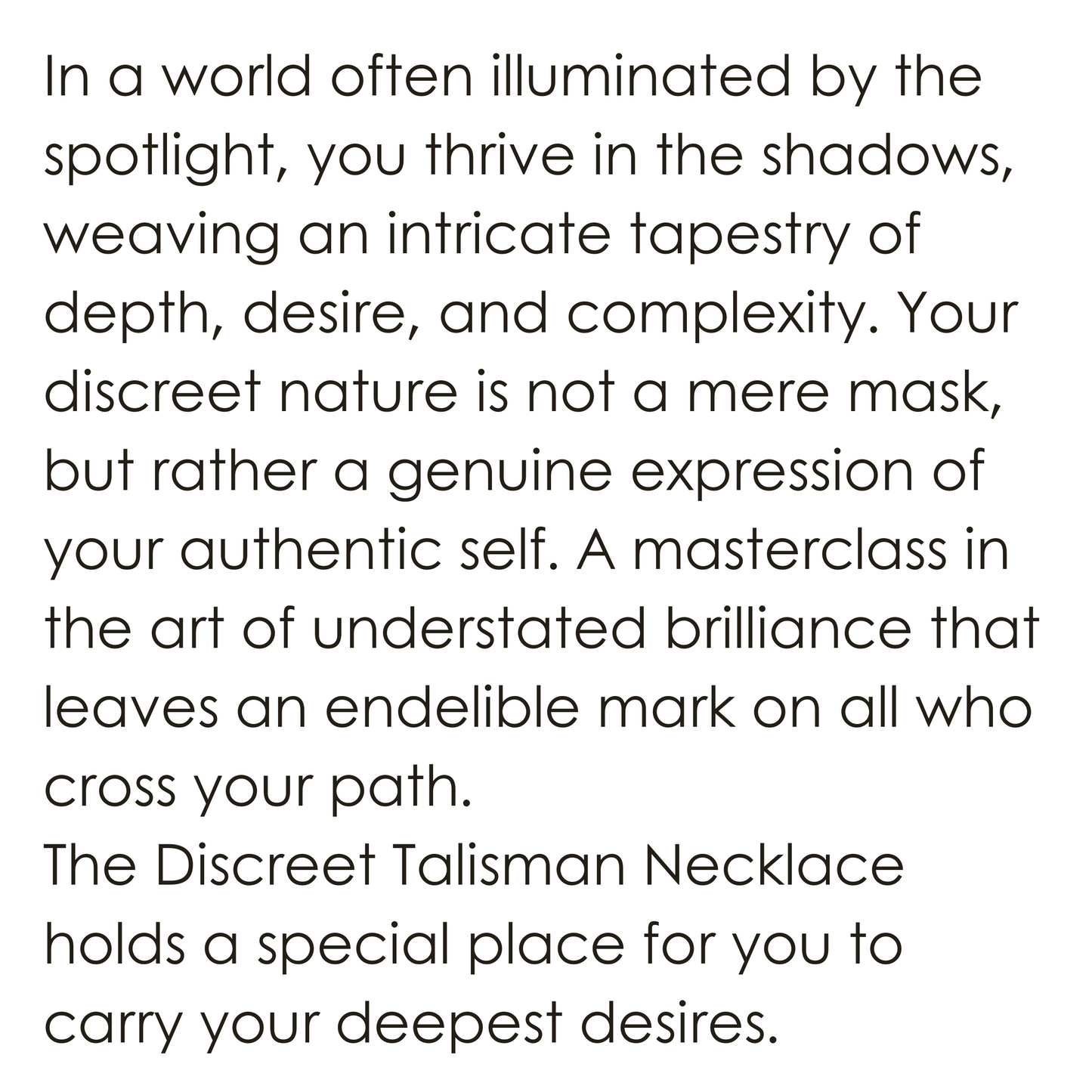 Discreet Talisman Necklace