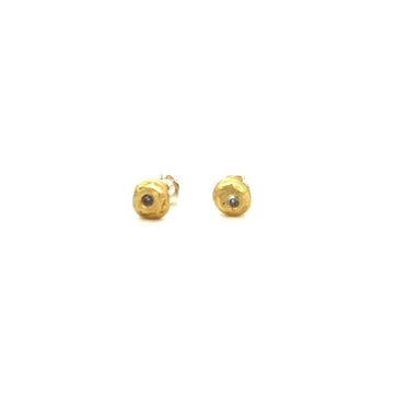 Evil Eye Stud Earring in 18k Gold