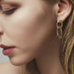 Double Oval Earrings in Bronze on Model