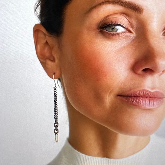 Horizon Earrings on Model 