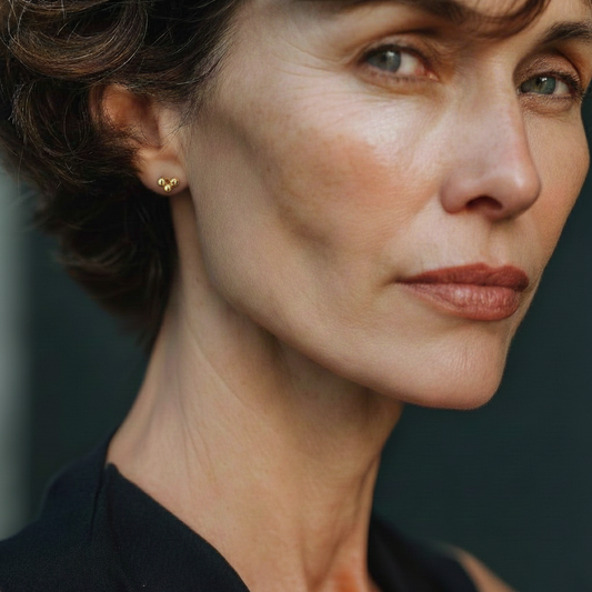 Hoshi 18kt Gold Stud Earrings on Model