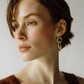 Linked Earrings on Model 