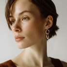 Linked Earrings on Model 