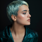 STONE STUD EARRING IN BRONZE ON MODEL