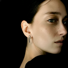 Stone Stud with Chain in Silver on a person 