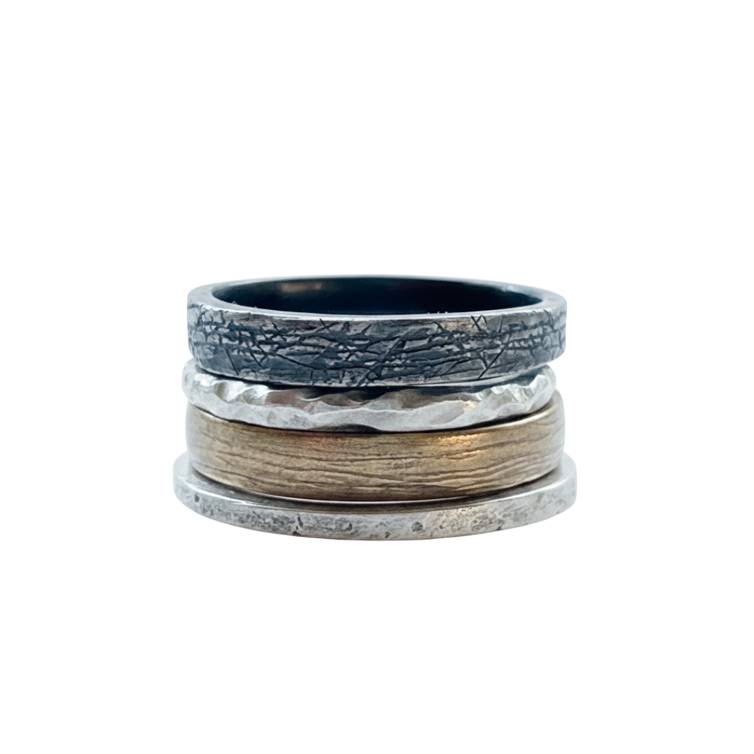 Close up of the Elemental Harmony Ring Stack 