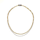 We've combined two subtle chains - one in oxidized sterling silver & the other in 14K gold-filled as a great layered necklace. You can add a few Talisman to the paperclip connector for a look that is simple and refined.