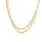 We've combined two subtle chains - one in oxidized sterling silver & the other in 14K gold-filled as a great layered necklace. You can add a few Talisman to the paperclip connector for a look that is simple and refined.