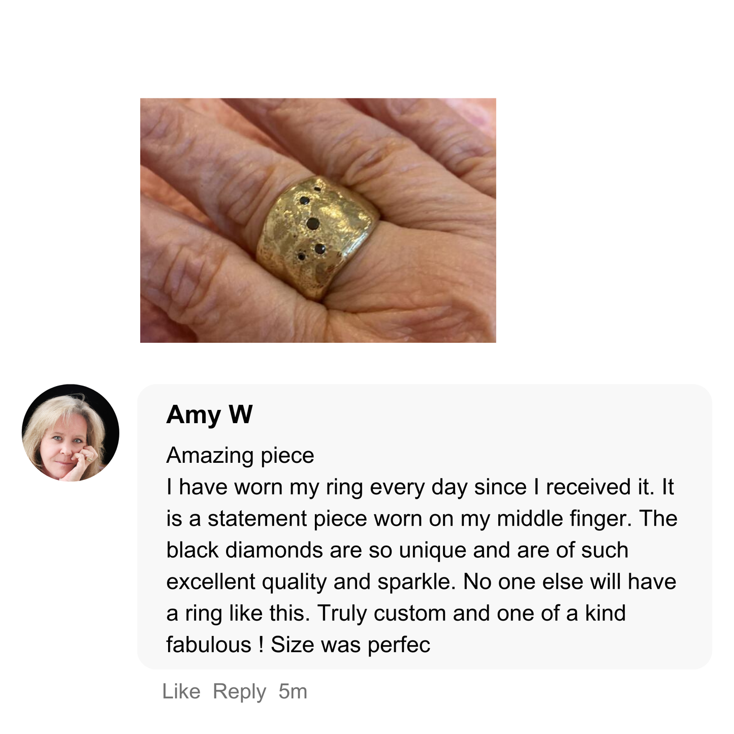Five Elements Bronze Ring with Black Diamonds