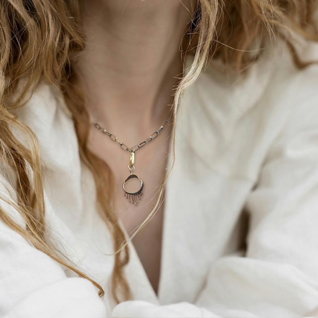 Healing Talisman Necklace on model